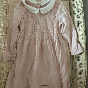 Viverano organics Peter Pan collar pink dress